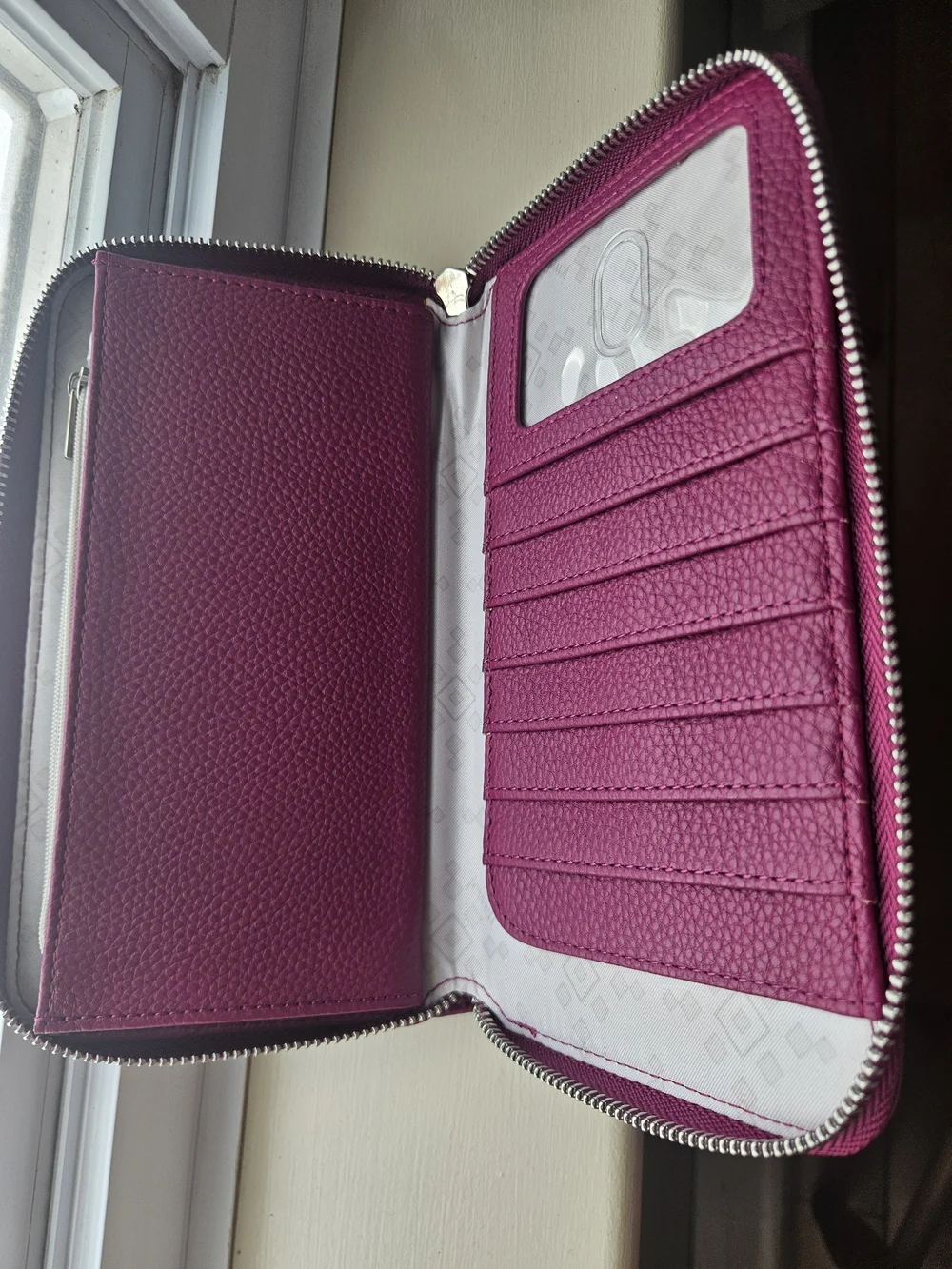 Women's Zip-Around Wallet in Raspberry Pink - Picture 1 of 3